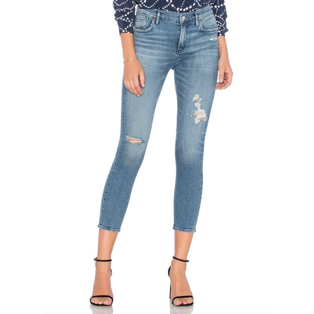 AGOLDE Sophie High Waist Ripped Crop Jean in Spell - Size 28